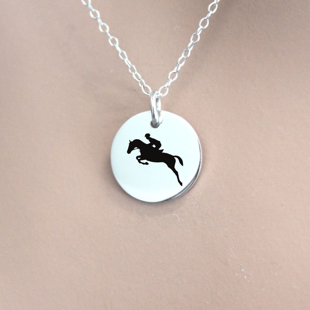 Sterling Silver Horseback Rider Necklace